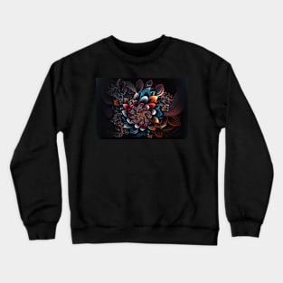 Abstract Floral Garden Botanical Print Crewneck Sweatshirt